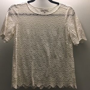 Madewell White Lace Crop Top